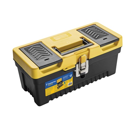 Caixa Pl&aacute;stica para Ferramentas 13" Tramontina MASTER com Bandeja Remov&iacute;vel e Trava Met&aacute;lica - SKU 43803013