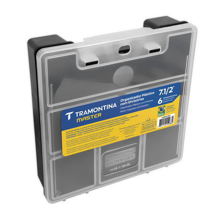Organizador Pl&aacute;stico 7.1/2" Tramontina MASTER com Tampa Transparente e Divis&oacute;rias - SKU 43804001