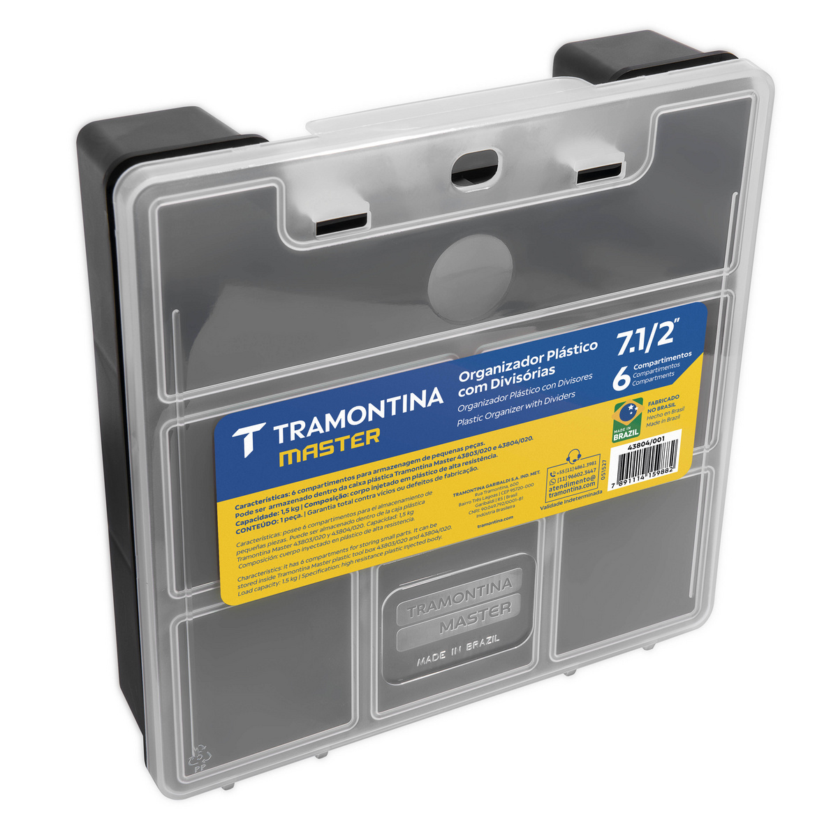 Organizador Pl&aacute;stico 7.1/2" Tramontina MASTER com Tampa Transparente e Divis&oacute;rias - SKU 43804001 - 1 image number 0