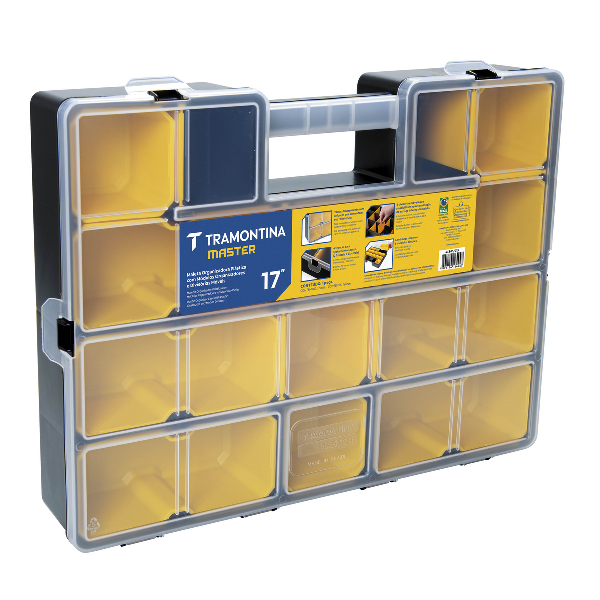Maleta Organizadora Pl&aacute;stica 17" Tramontina MASTER com M&oacute;dulos Organizadores e Divis&oacute;rias M&oacute;veis - SKU 43805015 - 1 image number 0