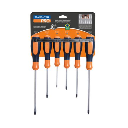 Jogo de Chaves de Fenda Ultragrip Plus 6 peças Tramontina PRO