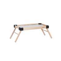 Tramontina Small Tray with Folding Legs, Solid Wood Structure and Black Polypropylene Corners