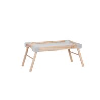 Tramontina Small Tray with Folding Legs, Solid Wood Structure and White Polypropylene Corners