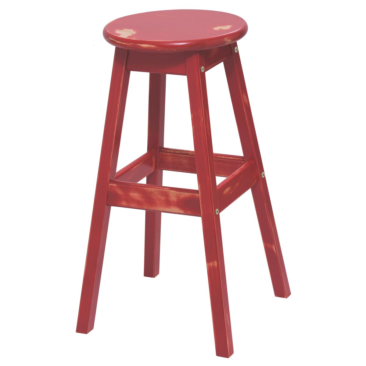 Tramontina Red Wood Counter Stool with Rustic Finish
