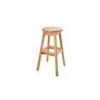 Tramontina Natural Pine Wood Counter Stool with Varnished Finish