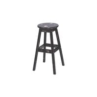 Tramontina Black Wood Counter Stool with Rustic Finish
