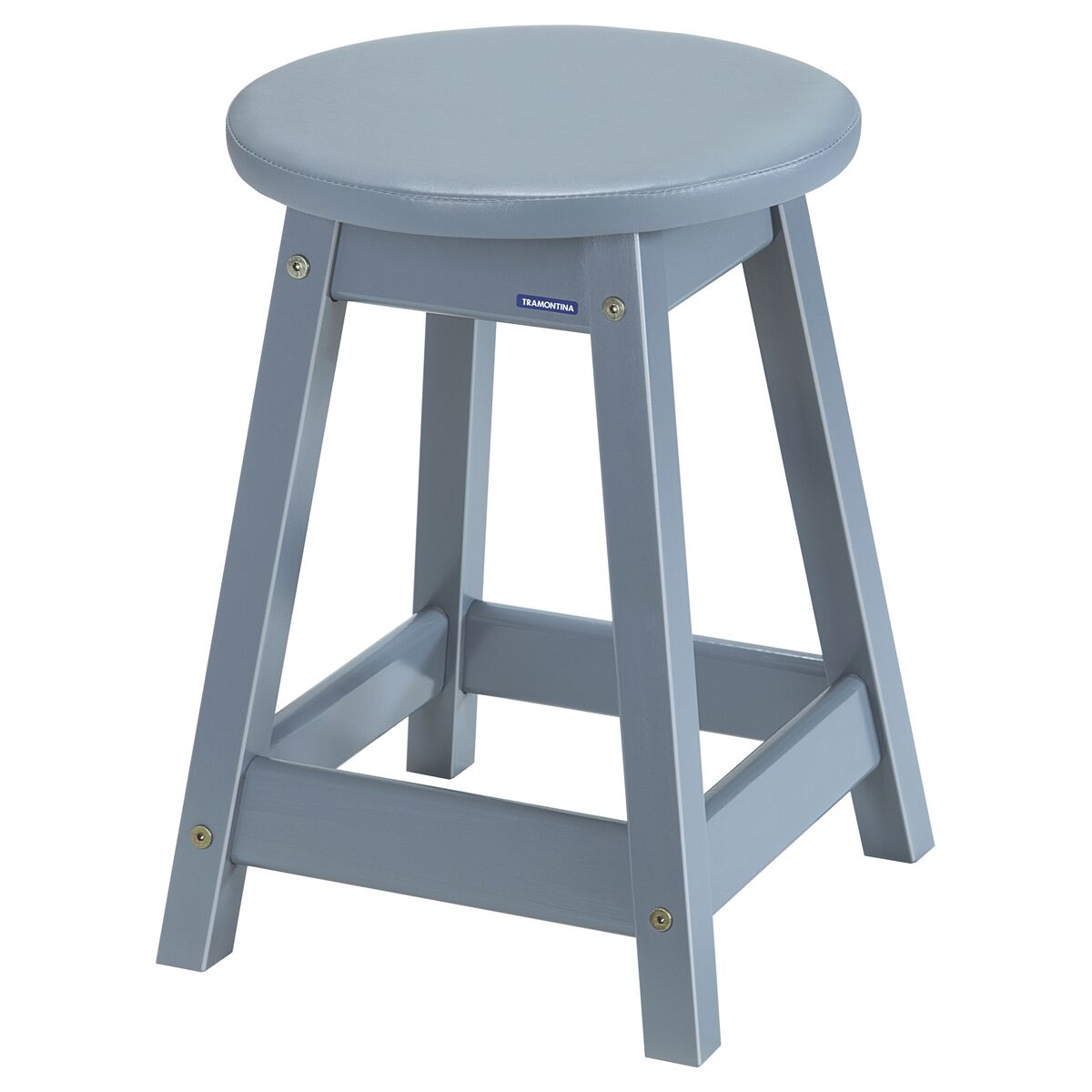 Tramontina Vin Stool with Gray Synthetic Leather Lining
