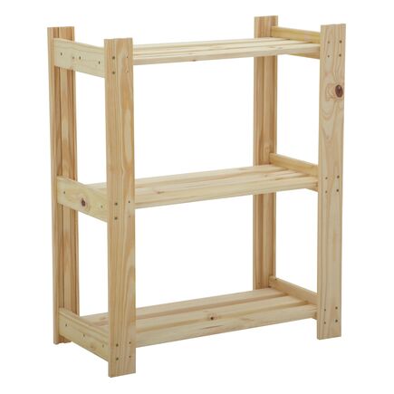 Tramontina Modulare Pine Wood Bookcase with Natural Finish and 3 Shelves, 90x30.2 cm
