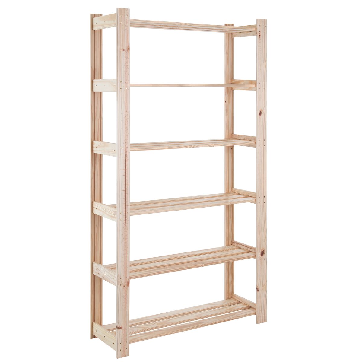 Tramontina Modulare Pine Wood Bookcase with Natural Finish and 6 Shelves, 90x30.2 cm
