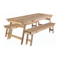 Set Table and Benches Naturalle