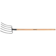 Straight welded fork, 5 teeth, 120 cm wood handle