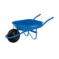 Tramontina's Wheelbarrow with Blue Metallic Flat Bucket 50 L, Metallic Handle and Pneumatic Tire