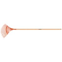 Tramontina Fixed Metallic Leaf Rake with 22 Flat Wire Teeth with Disassembled 120 cm Wood Handle (Display with 130 units)
