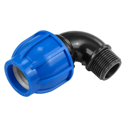 Cotovelo 90º de Compressão Rosca Macho 25 mm x 3/4" Tramontina para Mangueiras de PEAD