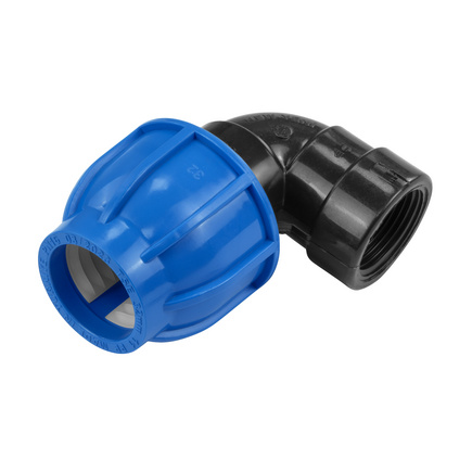Cotovelo 90º de Compressão Rosca Fêmea 20 mm x 1/2" Tramontina para Mangueiras de PEAD