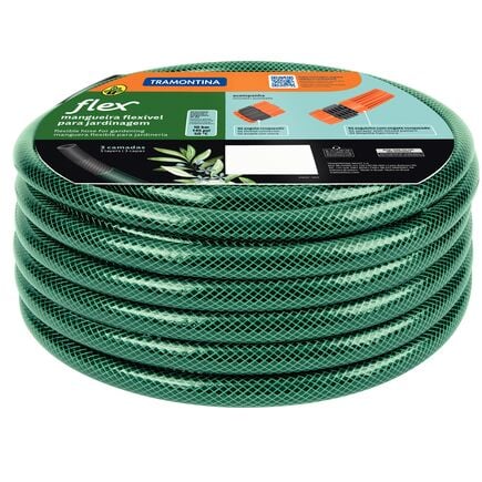 Mangueira Flex Tramontina Verde em PVC 3 Camadas 15 m com Engate Rosqueado e Esguicho