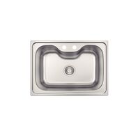 Tramontina 69 x 49 cm Morgana 60 FX satin-finish stainless steel inset sink with valve