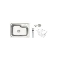 Tramontina Morgana Compact 48 FX Stainless Steel Inset Sink + valve, wire basket and soap dispenser