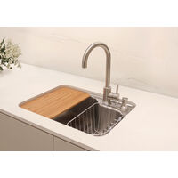 Cuba Tramontina Morgana Compact 48 FX Undermount em A&ccedil;o Inox com Acabamento Escovado com Monocomando, Dosador de Sab&atilde;o, T&aacute;bua e Cesto Aramado Cor Inox - SKU 93815492 - 7 image number 6