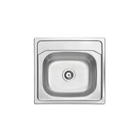 Tramontina 53 x 50 cm stainless steel inset sink with pre-polished finish and valve