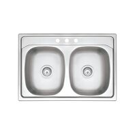 Stainless steel Tramontina California 2C 33 Plus FX inset sink 2 bowls 84x56 cm