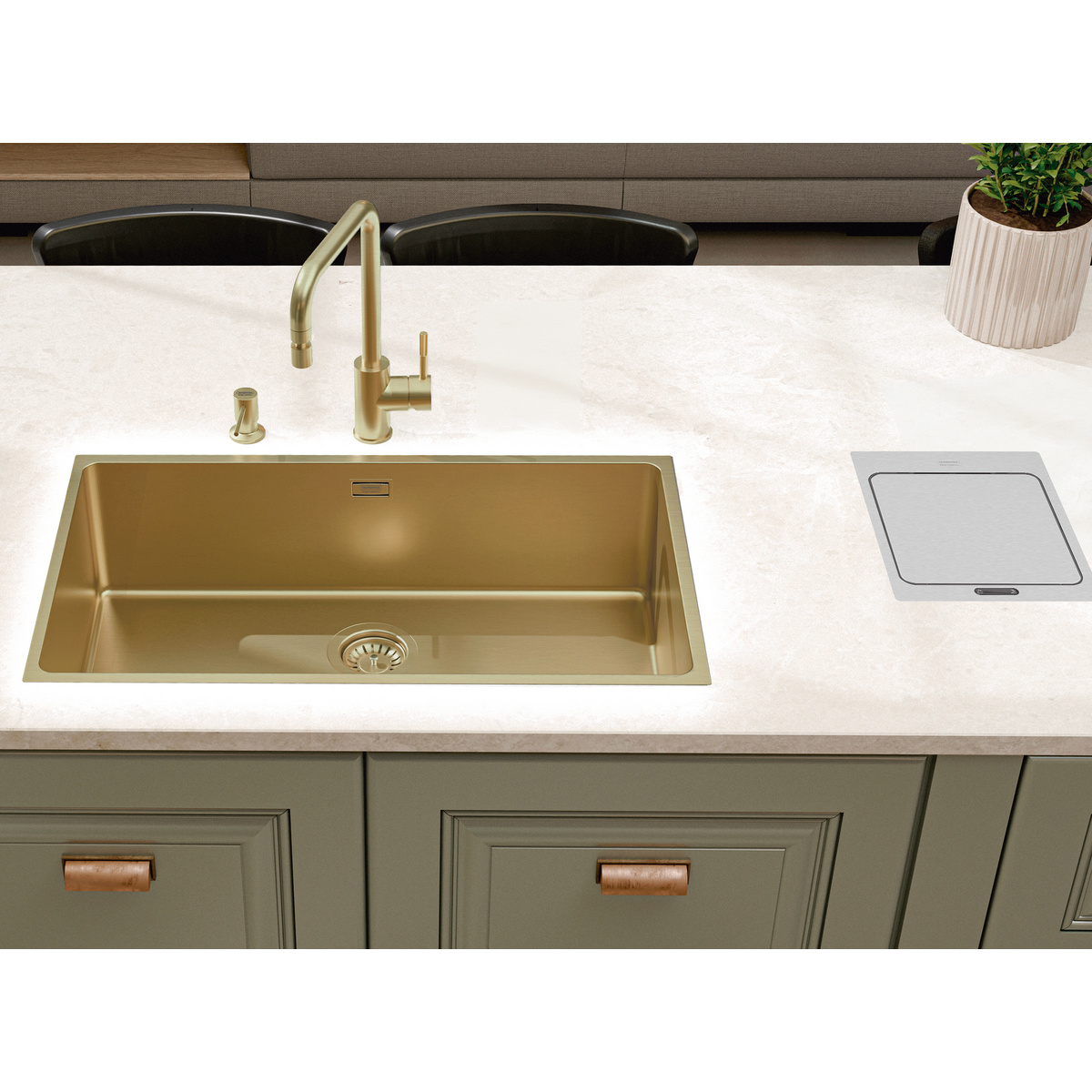 Cuba Tramontina Quadrum 70 Light Gold em A&ccedil;o Inox com PVD - SKU 94000313 - 3 image number 2