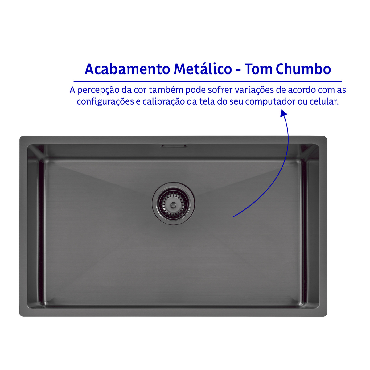 Cuba Tramontina Design Collection Quadrum em A&ccedil;o Inox com Revestimento PVD Black 70x40 cm Cor Preto - SKU 94000503 - 2 image number 1