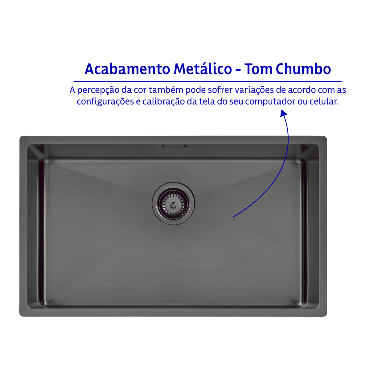 Cuba Tramontina Design Collection Quadrum em A&ccedil;o Inox com Revestimento PVD Black 70x40 cm Cor Preto - SKU 94000503 - 4 image number 3