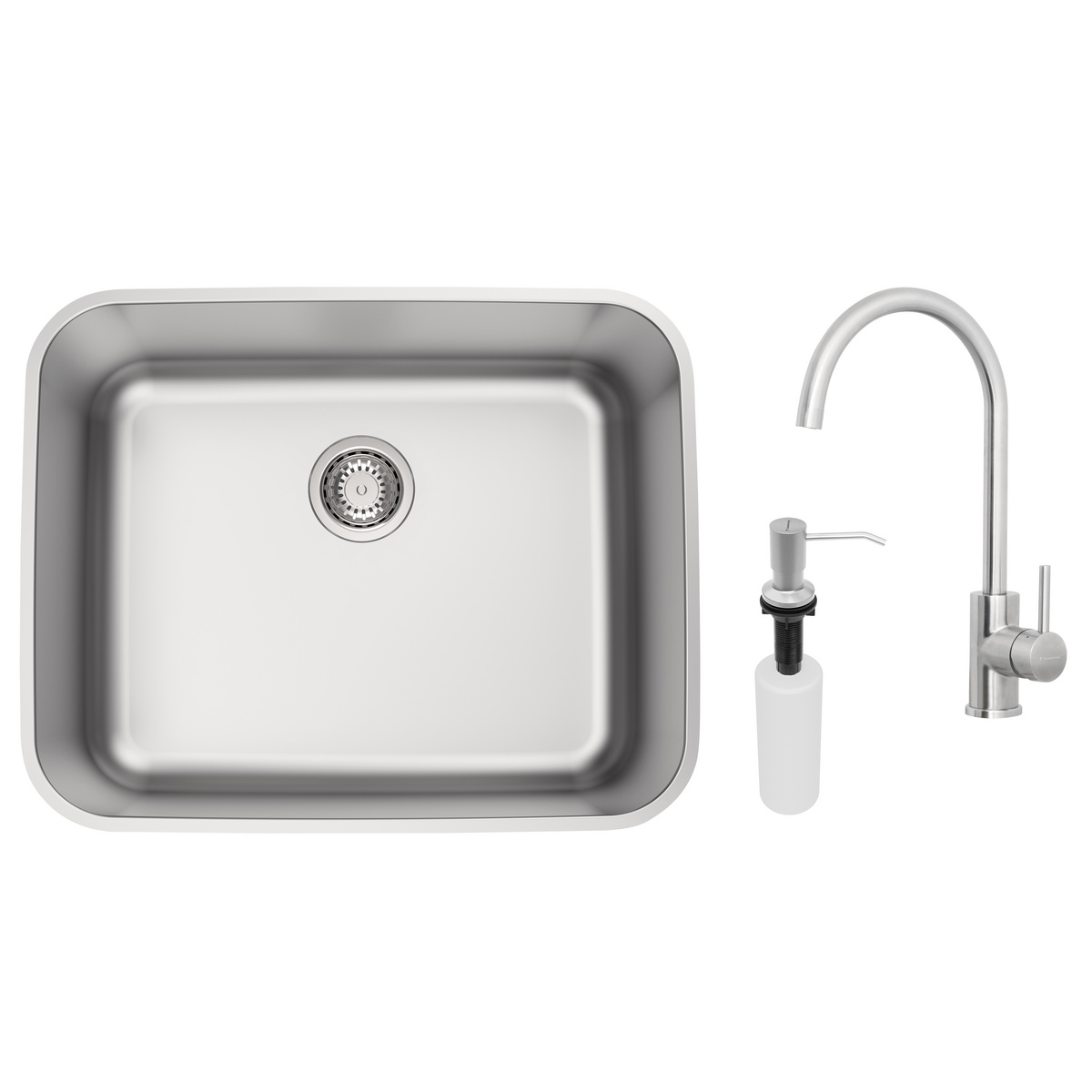 Cuba de Embutir Tramontina Dora 50 BL R6 50x40 em A&ccedil;o Inox Escovado com Monocomando e Dosador - SKU 94018162 - 1 image number 0