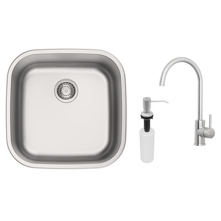 Cuba Tramontina Aria Maxi 40 BS em A&ccedil;o Inox Escovado Com Monocomando e Dosador - SKU 94029162