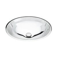 Tramontina superimposed oval washbasin in stainless steel with high gloss finish 36 x 26 cm