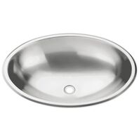 Satin stainless steel wash basin 40x27 cm overlap
