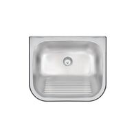 Satin stainless steel wall laundry sink 34 L 50x40 cm