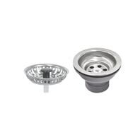 Valve Tramontina Economic 3.1/2" without Overflow Stainless Steel Polished and Polypropylene for Sinks, Bowls, and Laundry sinks