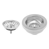 Tramontina Luxo 4 1/2" Valve without overflow in Polished Stainless Steel and Polypropylene for Sinks and Bowls