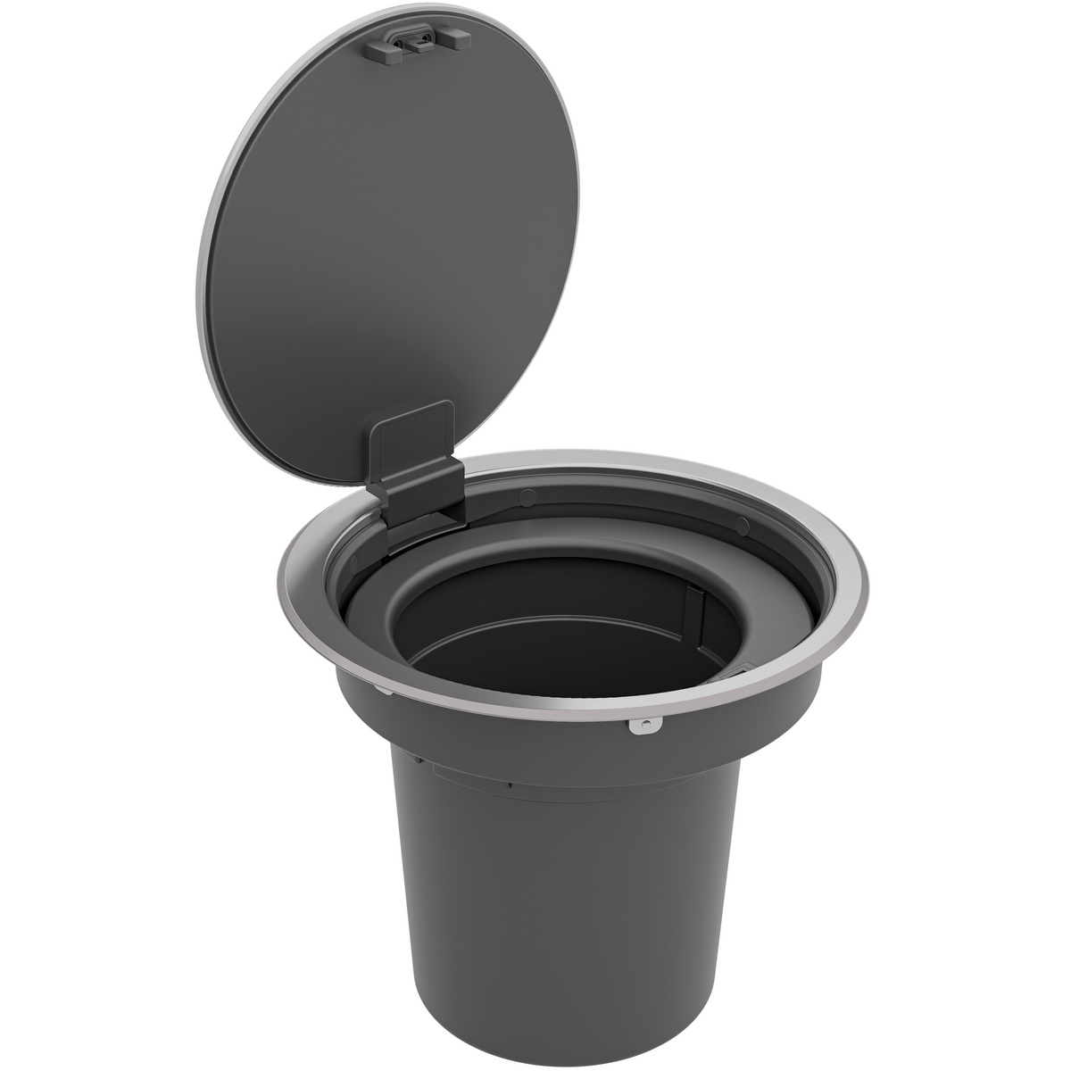 Lixeira de Embutir Tramontina Clean Round Click em A&ccedil;o Inox 5 L Cor Inox - SKU 94518006 - 2 image number 1
