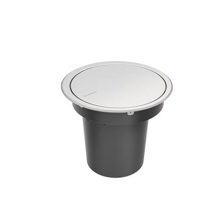 Lixeira de Embutir Tramontina Clean Round Click em A&ccedil;o Inox 5 L Cor Inox - SKU 94518006