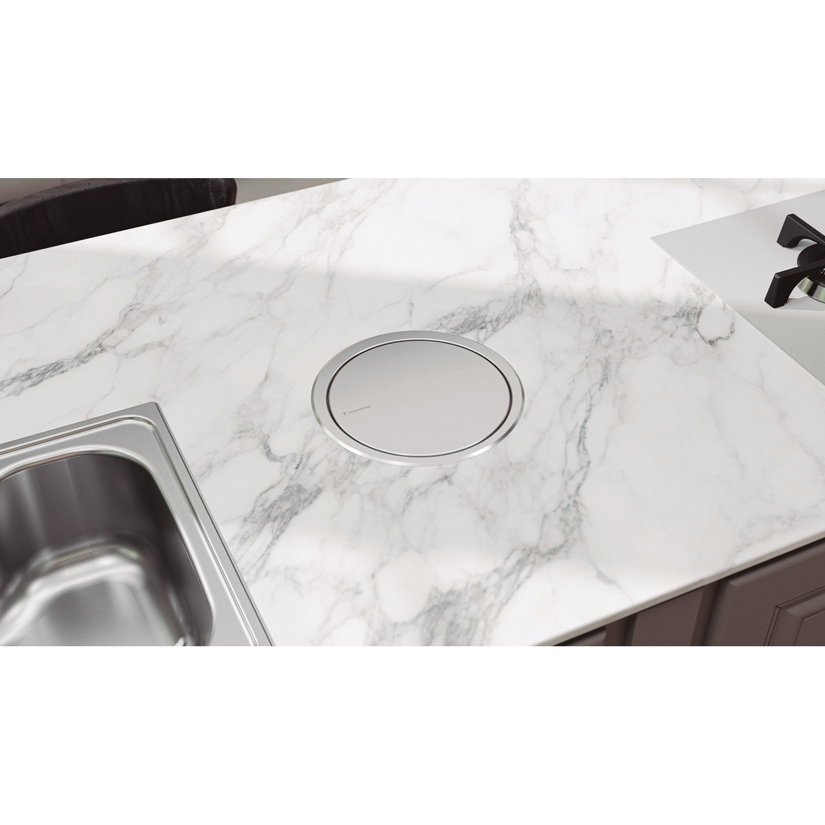 Lixeira de Embutir Tramontina Clean Round Click em A&ccedil;o Inox 5 L Cor Inox - SKU 94518006 - 5 image number 4