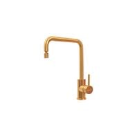 Tramontina Angolare stainless steel Gold single lever mixer faucet with articulated spout and PVD coating