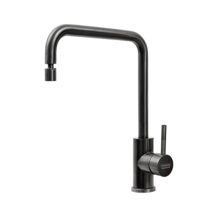 Monocomando Tramontina Angolare Intense Black em A&ccedil;o Inox com Revestimento PDV e Bica Articulada Cor Inox - SKU 94520513