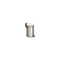 Tramontina stainless steel pedal trash bin with a polished finish and internal bucket 3L