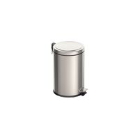 Tramontina stainless steel pedal trash bin with a polished finish and removable internal bucket 20 L