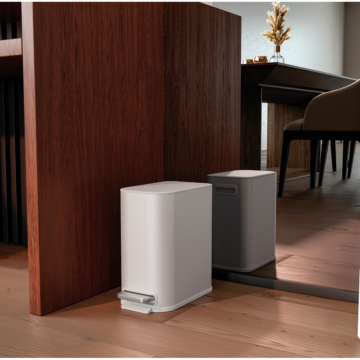 Lixeira com Pedal Tramontina Tipo D Slim em A&ccedil;o Inox White 5 L Cor Branco - SKU 94538635 - 2 image number 1