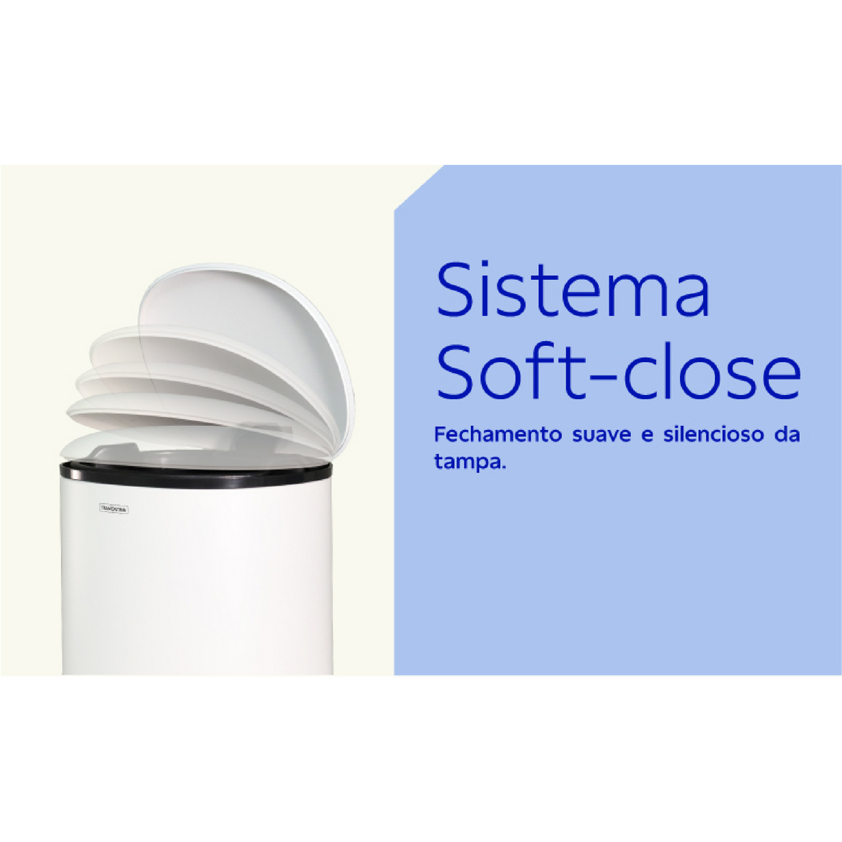 Lixeira com Pedal Tramontina Napoli em A&ccedil;o Inox White 5 L Cor Branco - SKU 94538655 - 3 image number 2
