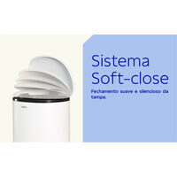 Lixeira com Pedal Tramontina Napoli em A&ccedil;o Inox White 5 L Cor Branco - SKU 94538655 - 2 image number 1