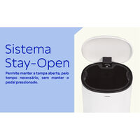 Lixeira com Pedal Tramontina Napoli em A&ccedil;o Inox White 5 L Cor Branco - SKU 94538655 - 4 image number 3