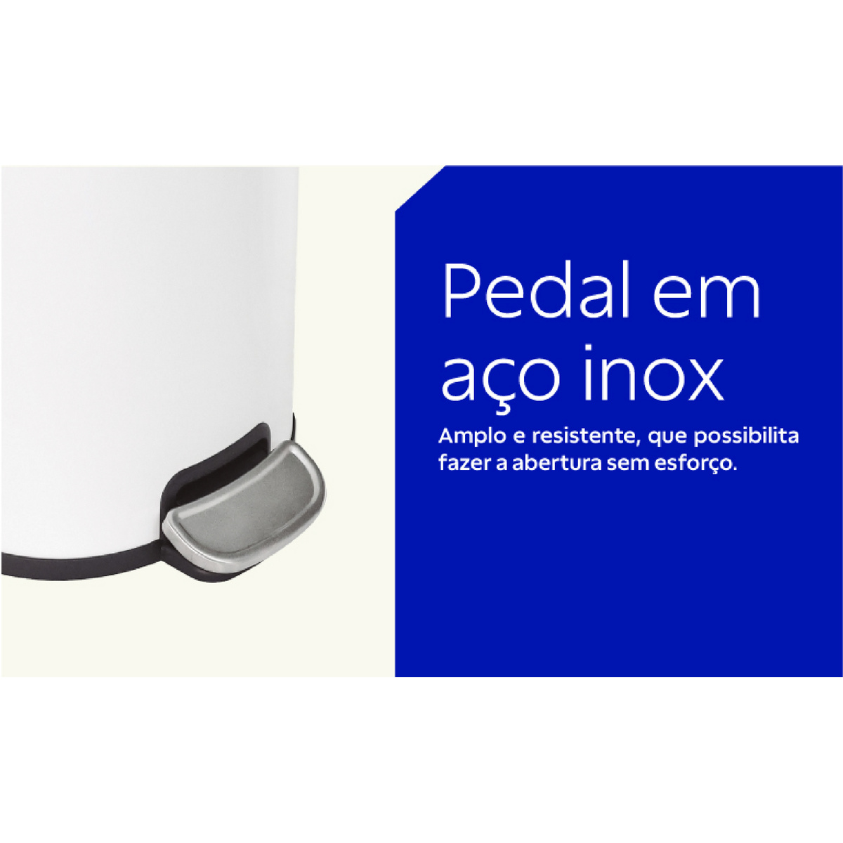 Lixeira com Pedal Tramontina Napoli em A&ccedil;o Inox White 5 L Cor Branco - SKU 94538655 - 5 image number 4