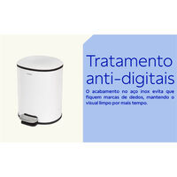 Lixeira com Pedal Tramontina Napoli em A&ccedil;o Inox White 5 L Cor Branco - SKU 94538655 - 7 image number 6