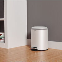 Lixeira com Pedal Tramontina Napoli em A&ccedil;o Inox White 5 L Cor Branco - SKU 94538655 - 2 image number 1