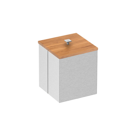 Lixeira Inox Luz com Tampa de Bambu Tramontina com Acabamento Acetinado  4,5 L
